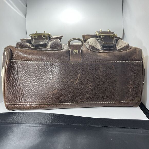 Vintage Y2K Coach Limited Edition Mandy Legacy Brown & Cream Turn Knob Tag - Picture 11 of 15